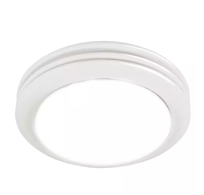Decorative Satin White 80 CFM Ceiling Bathroom Exhaust Fan with LED Light
