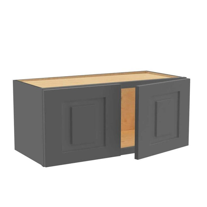 Home Decorators Collection Grayson 27 in. W x 12 in. D x 12 in. H Assembled Plywood Wall Bridge Kitchen Cabinet in Deep Onyx with Soft Close