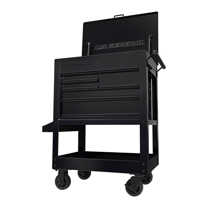 U.S. General 30 in. 5-Drawer Black Mechanic's Cart