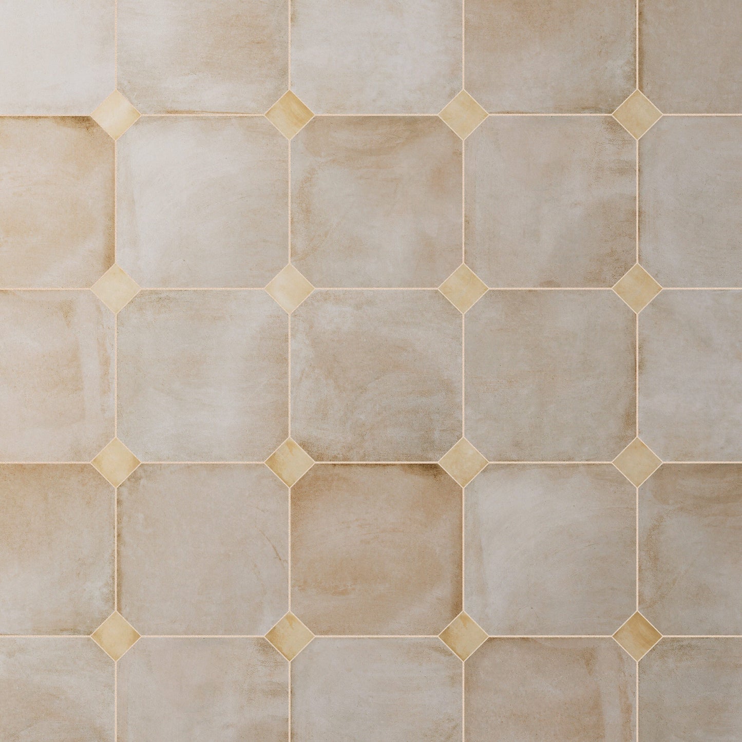 Affinity Tile Laverton Octagon Arena with Taco Beige 8-in x 8-in Matte Porcelain Cement look Multi-shaped Floor and Wall Tile product image