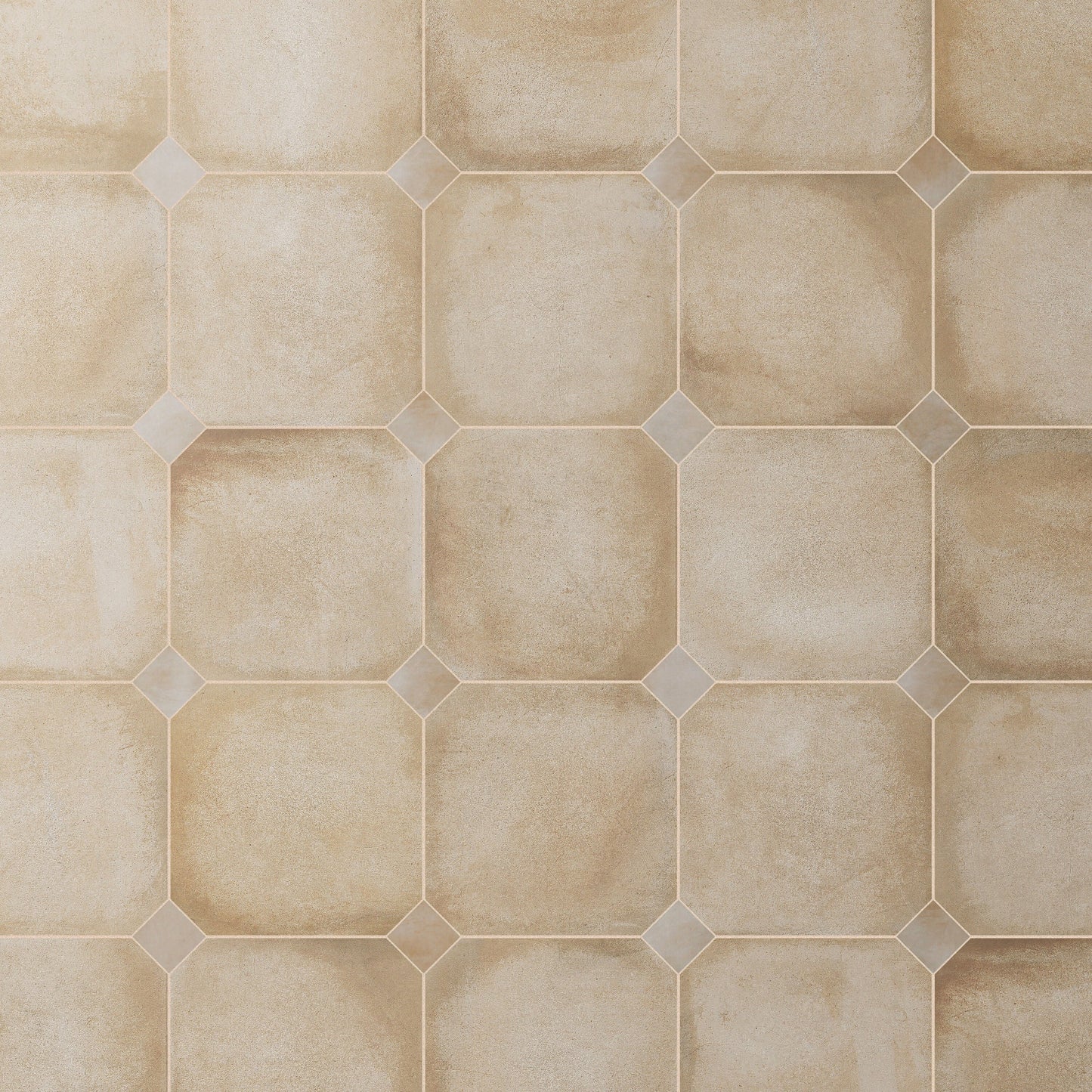 Affinity Tile Laverton Octagon Beige with Taco Arena 8-in x 8-in Matte Porcelain Cement look Multi-shaped Floor and Wall Tile product image