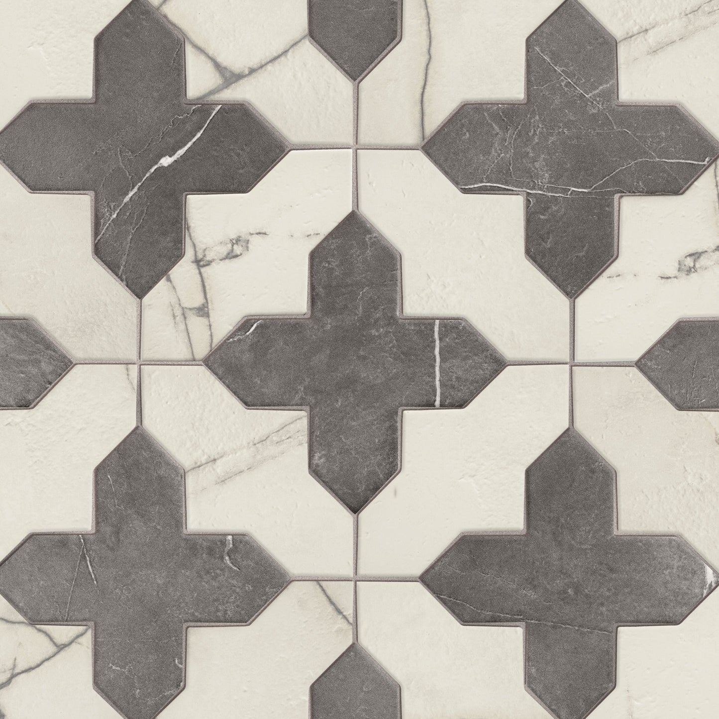 Affinity Tile Istanbul Templar Shield Day with Night Cross 8-in x 8-in Multi-finish Porcelain Marble look Multi-shaped Floor and Wall Tile product image