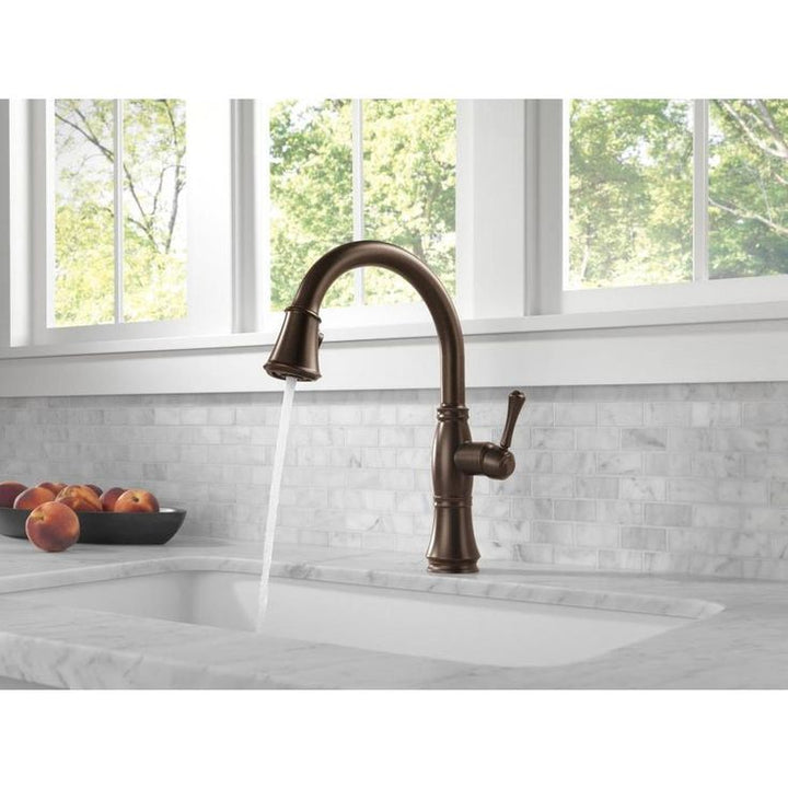 Delta Cassidy Venetian Bronze 1-Handle Deck-Mount Pull-Down Handle Kitchen Faucet