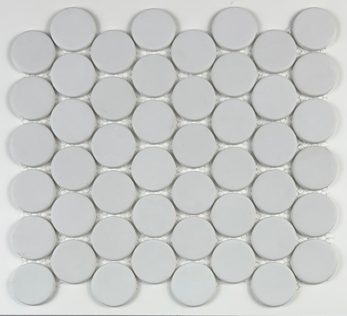 Vidro Real Snow White 11-in x 12-in Honed Recycled glass Round Mosaic Floor and Wall Tile product image