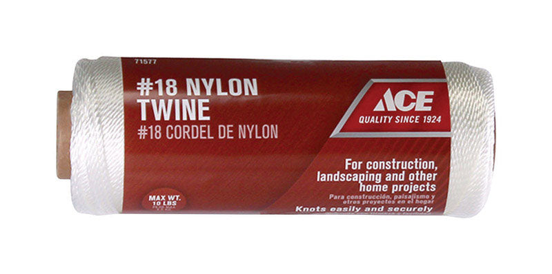 Ace #18 Nylon Twine, 525 ft, White