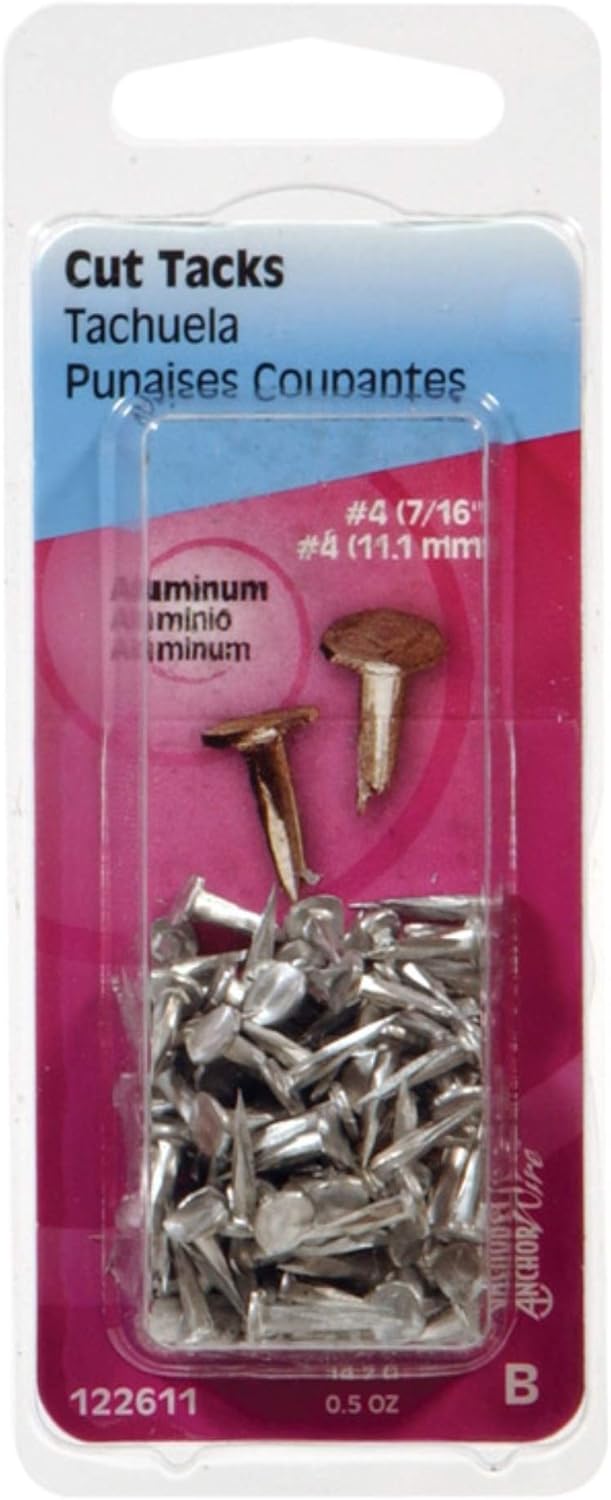 Hillman No. 6 x 1/2 in. Silver Aluminum Cut Tacks, 0.5 oz Pack