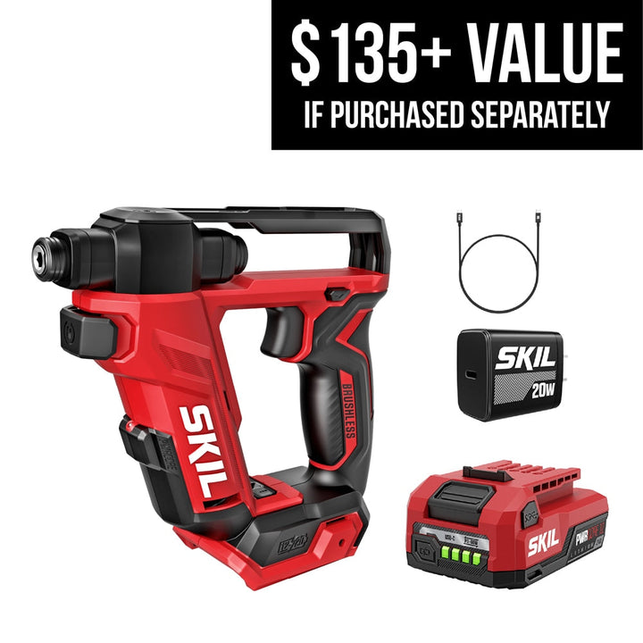 PWR CORE 12/20V 12-volt 1/4-in Keyless Brushless Cordless Drill ( 1 -Batteries Included, and Charger Included )