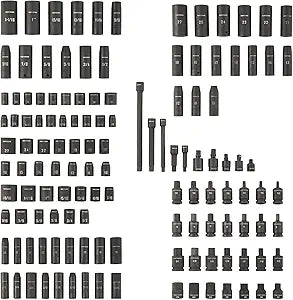 Craftsman 130-Piece SAE/Metric Mechanic’s Master Impact Socket Set, 6-Point, 1/4", 3/8" & 1/2" Drive (CMMT17901)