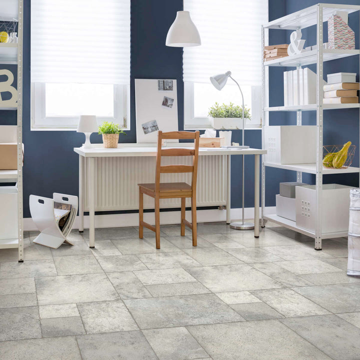Congoleum Sample – AirStep Evolution Pathways Glacier Trail Waterproof Stone-Look Glue-Down Sheet Vinyl (27" x 36")