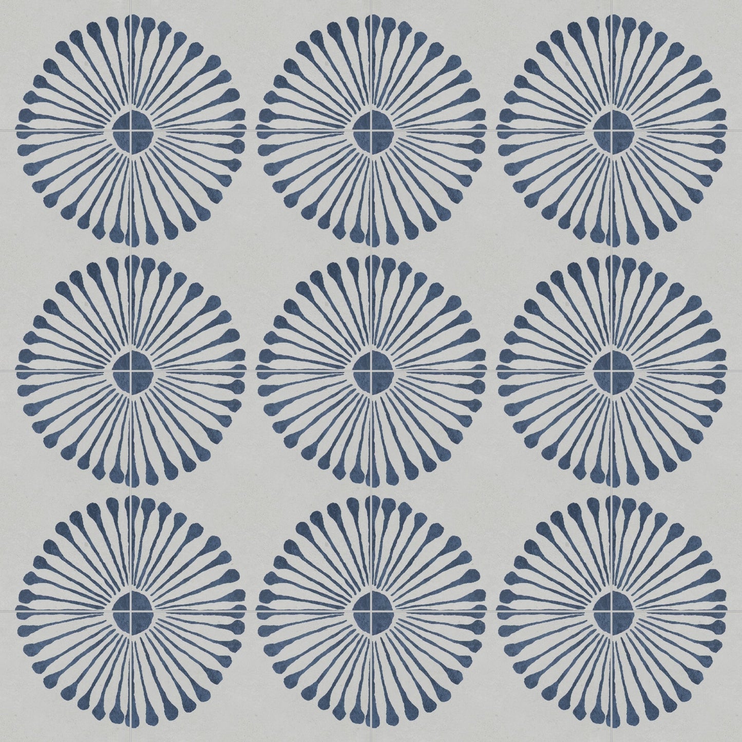SUNWINGS Sunflower Patterend Blue 9-in x 9-in Matte Composite Patterned Peel and stick Mosaic Floor and Wall Tile product image