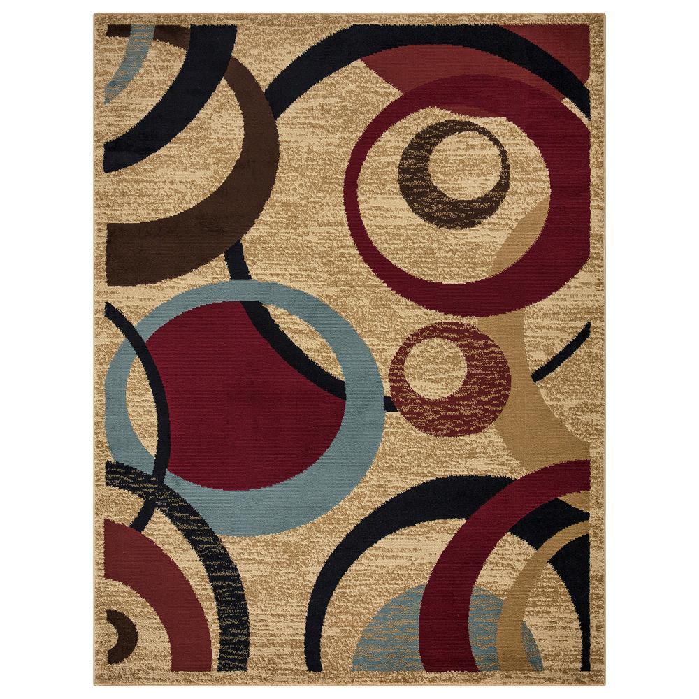 Royal Collection 8 ft. x 10 ft. Contemporary Abstract Beige Area Rug - Super Arbor