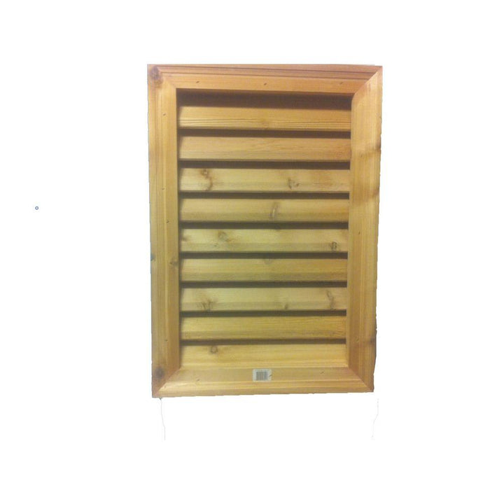 16 in. x 24 in. Rectangular Wood Built-in Screen Gable Louver Vent - Super Arbor