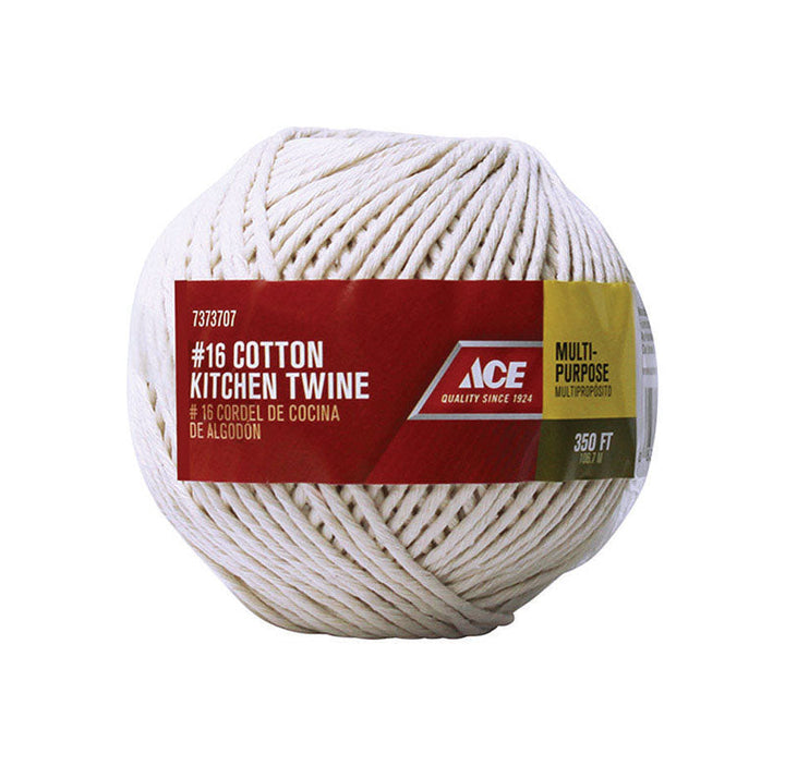 Ace #16 Cotton Kitchen Twine, White, 350 ft. - Twisted