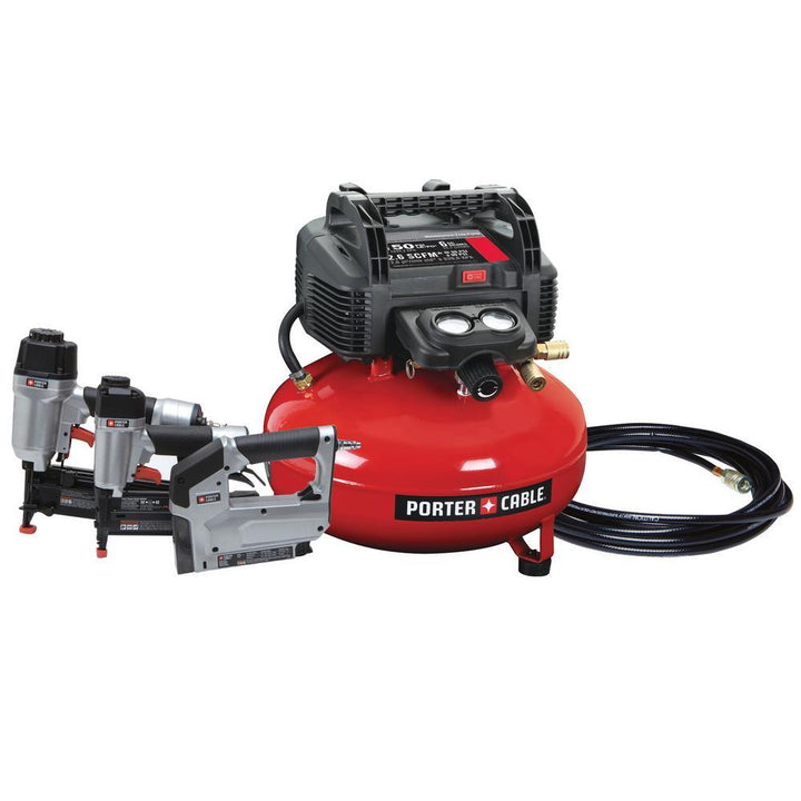 6 Gal. 150 PSI Portable Electric Air Compressor, 16-Gauge Nailer, 18-Gauge Nailer and 3/8 in. Stapler Combo Kit (3-Tool) - Super Arbor