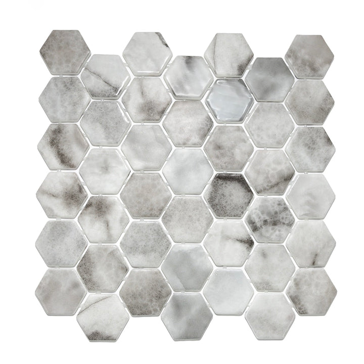 The Tile Life Eterna Hex Hermes 2-in x 2-in Multi-finish Glass Hexagon Mosaic Floor and Wall Tile product image