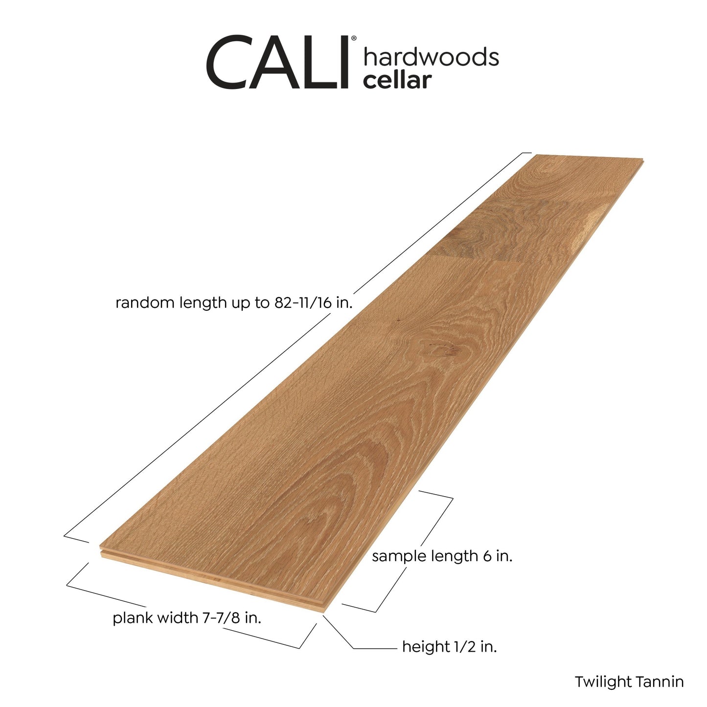 CALI European white oak Twilight Tannin hardwood flooring — detail view