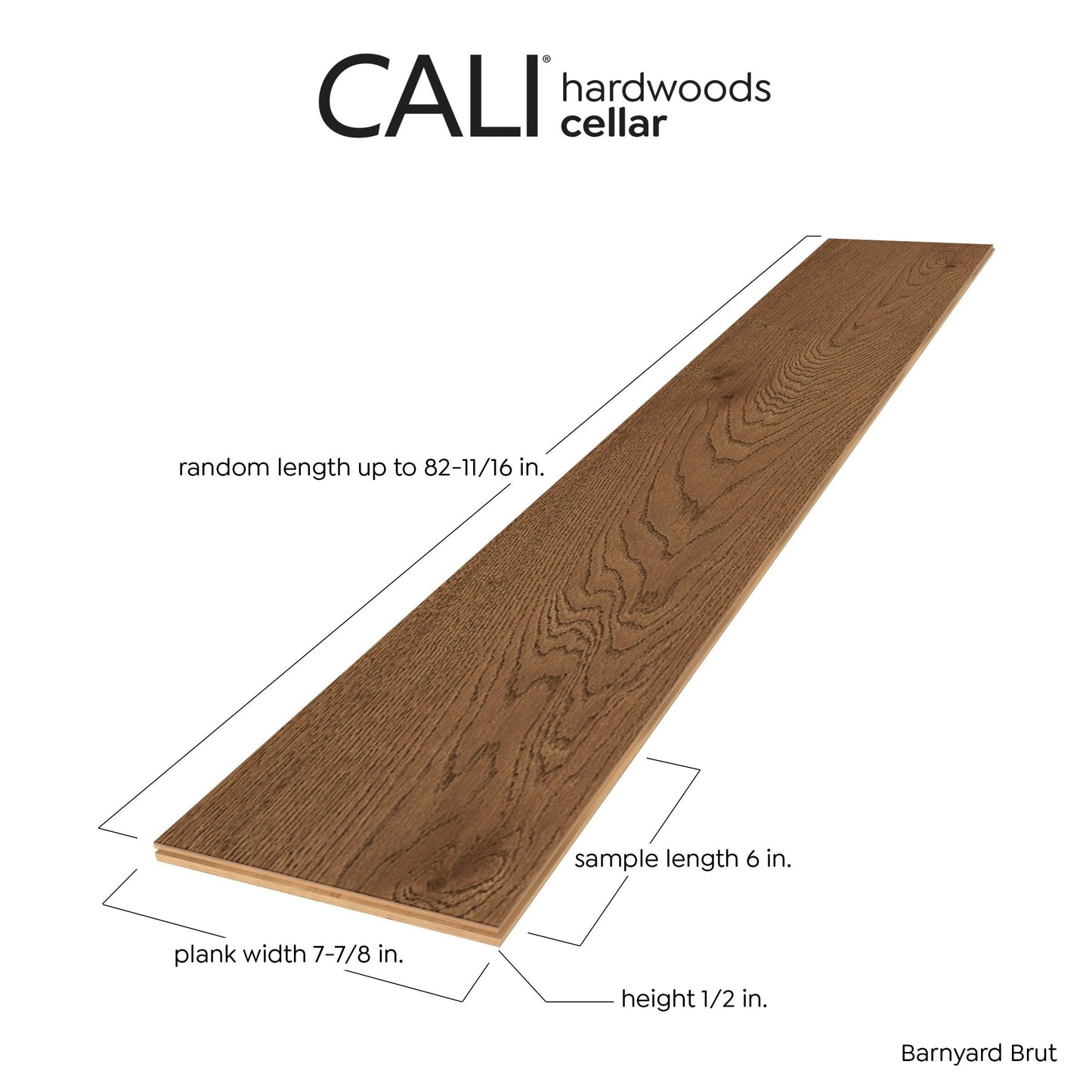 CALI European white oak Barnyard Brut hardwood flooring — detail view