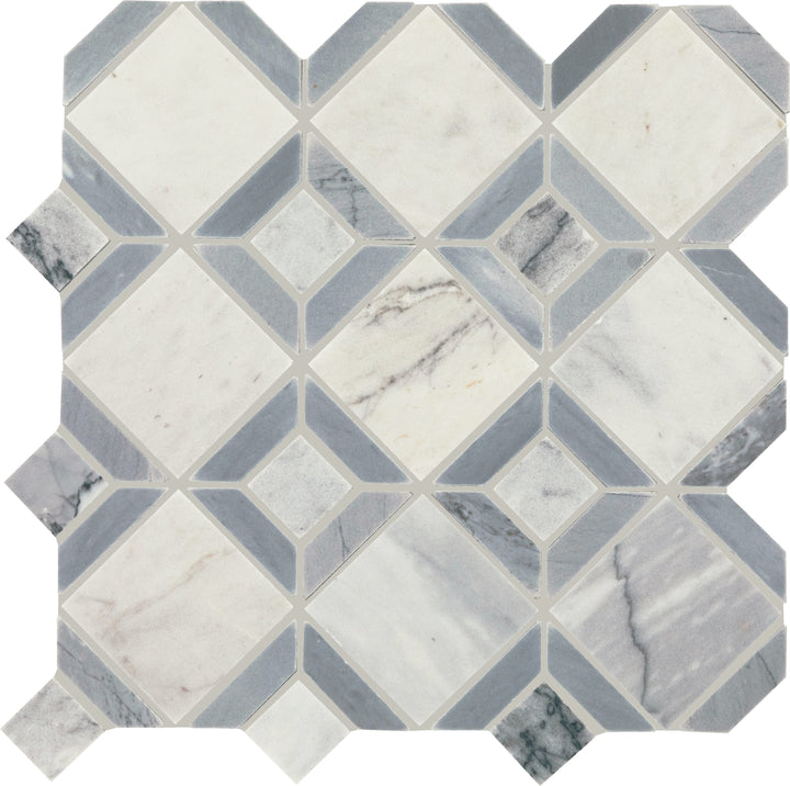 Daltile Sublimity Cirrus Storm 11-in x 11-in Honed Natural stone Mixed Marble look Mosaic Floor and Wall Tile product image