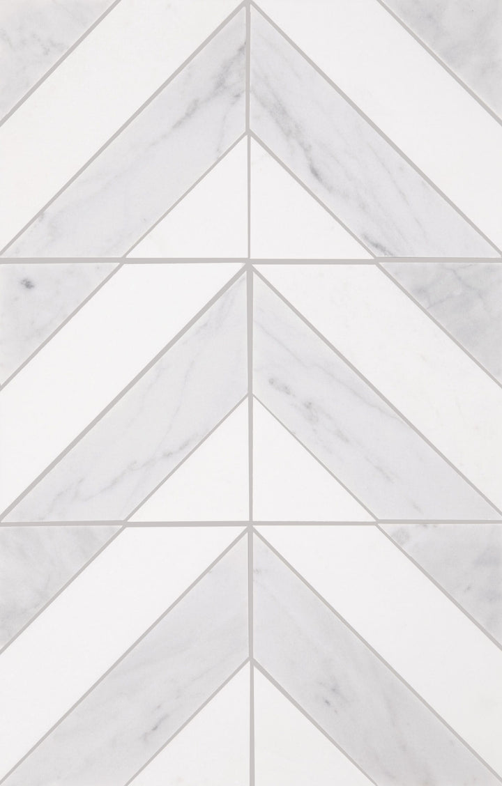 Daltile Perfit Mosaix Saran White and Thassos 11-in x 19-in Honed Natural stone Mixed Marble look Mosaic Wall Tile product image
