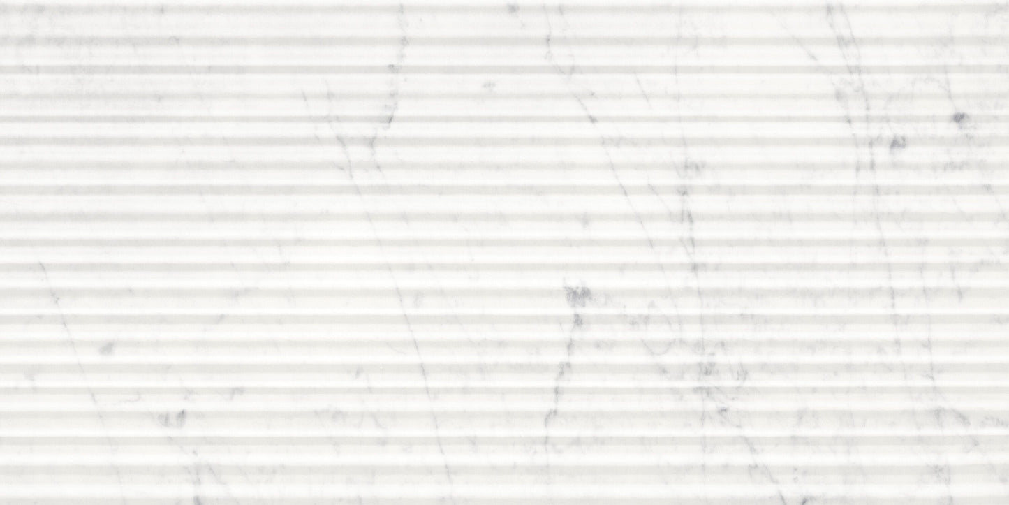 Satori Eterna Bianco Curva 12-in x 24-in Honed Natural stone Marble Fluted Floor and Wall Tile product image