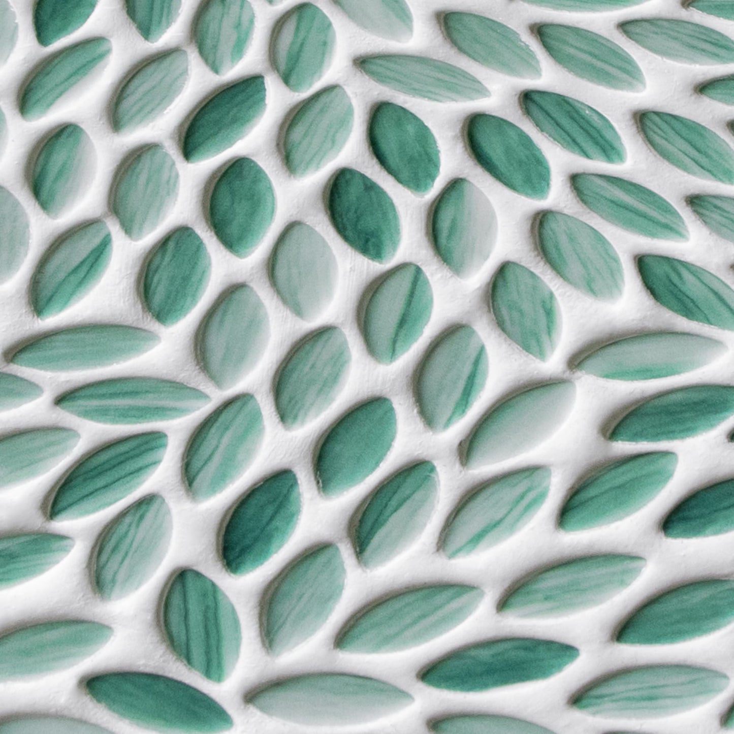 SUNWINGS Flower Green 11-in x 11-in Glossy Recycled glass Marble look Mosaic Floor and Wall Tile product image