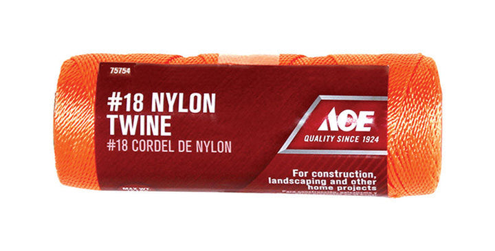 Ace #18 Nylon Twine, 525 ft. Orange Twisted Mason Line