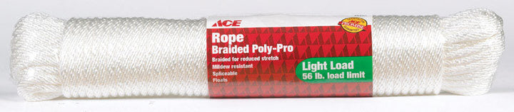 Ace 1/4 in. Diameter x 100 ft White Braided Poly Rope