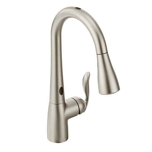 Moen Arbor Single-Handle Touchless Pull-Down Kitchen Faucet with MotionSense, Spot Resist Stainless (15.5 in H, 7.87 in Reach)