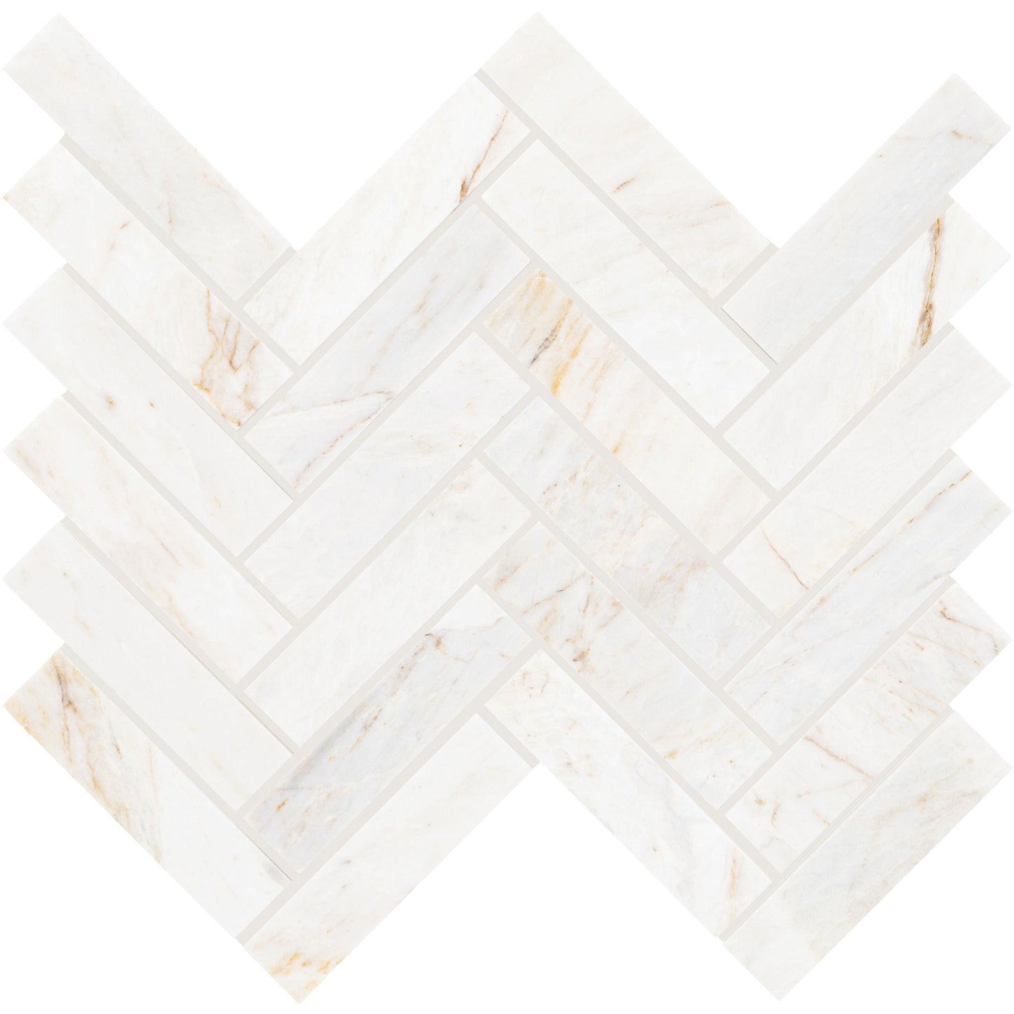 Daltile Fonte Pier White 7-in x 13-in Honed Natural stone Marble Marble look Herringbone Mosaic Floor and Wall Tile product image