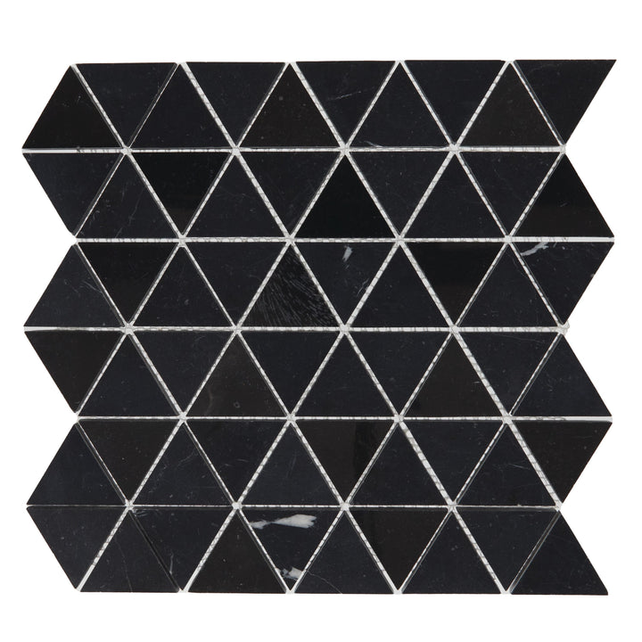 Daltile Pietra Divina Nero Marquina 12-in x 12-in Multi-finish Natural stone Marble Marble look Diamond Mosaic Floor and Wall Tile product image