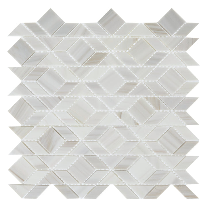 Daltile Pietra Divina Calacatta Dolomiti 13-in x 13-in Honed Natural stone Marble Marble look Multi-shaped Mosaic Floor and Wall Tile product image