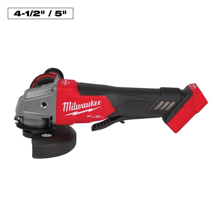 Milwaukee M18 FUEL 18V Brushless Cordless 4-1/2 in./5 in. Braking Angle Grinder, Paddle Switch (2880-20) w/ HIGH OUTPUT Batteries Bundle