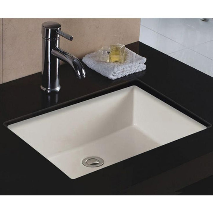 Wells 20 in. x 16 in. x 6 in. Rectangular Vitreous Ceramic Lavatory Single Bowl Undermount in Bisque