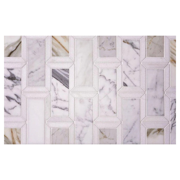 Apollo Tile Serena White Gray 10-in x 12-in Polished Natural stone Marble Brick look Mosaic Floor and Wall Tile product image