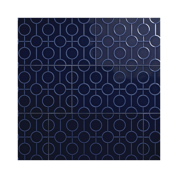 Daltile Luminique Navy 12-in x 24-in Glossy Ceramic Patterned Wall Tile product image