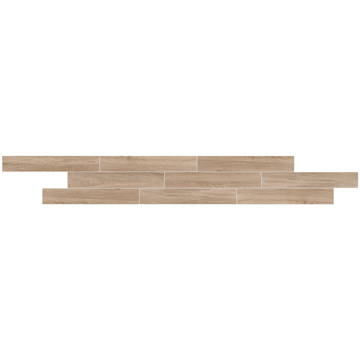 Daltile Emerson Wood Butter Pecan 8-in x 48-in Matte Porcelain Wood look Floor and Wall Tile product image