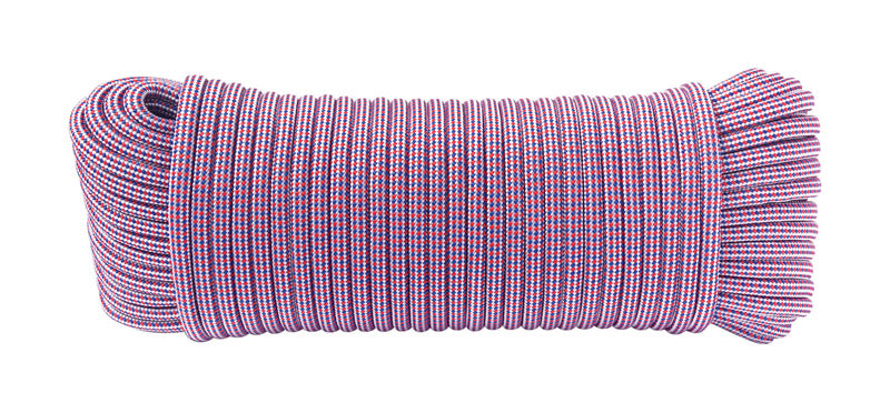 Ace 1/4 in. x 100 ft Patriot Red/White/Blue Diamond Braided Polypropylene Rope