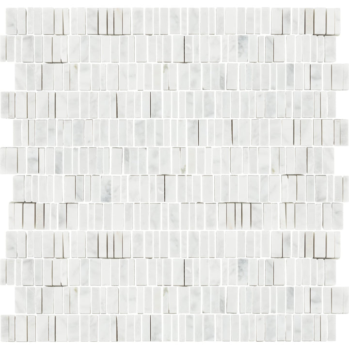 Daltile Marble Carrara White 12-in x 12-in Multi-finish Natural stone Marble Marble look Linear Mosaic Wall Tile product image