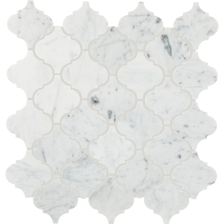 Daltile Marble Carrara White 13-in x 14-in Polished Natural stone Marble Marble look Oval Mosaic Floor and Wall Tile product image