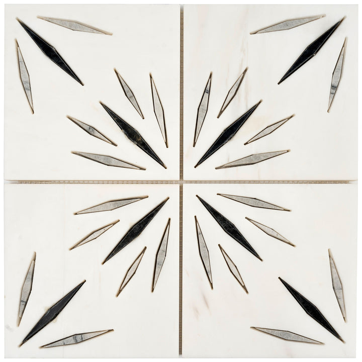 Apollo Tile Artisana White 12-in x 12-in Honed Natural stone Marble Patterned Mosaic Floor and Wall Tile product image