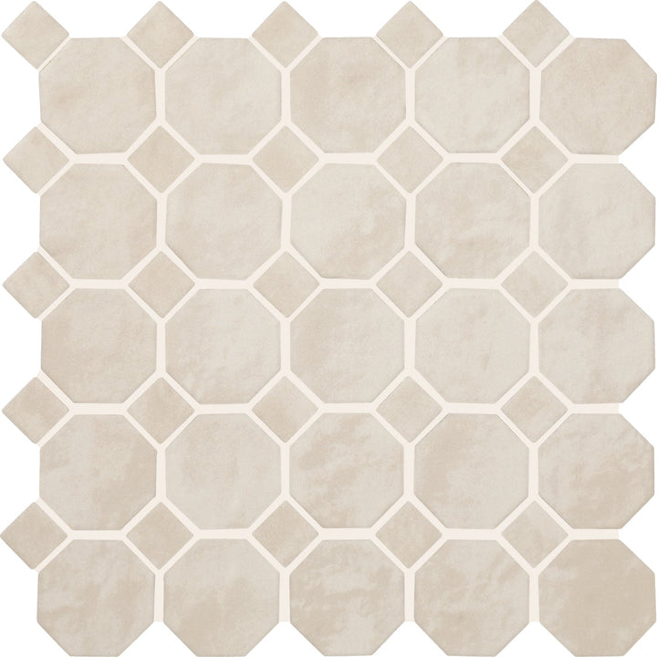 Daltile Vistaframe Oyster White 12-in x 12-in Multi-finish Ceramic Patterned Multi-shaped Mosaic Floor and Wall Tile product image
