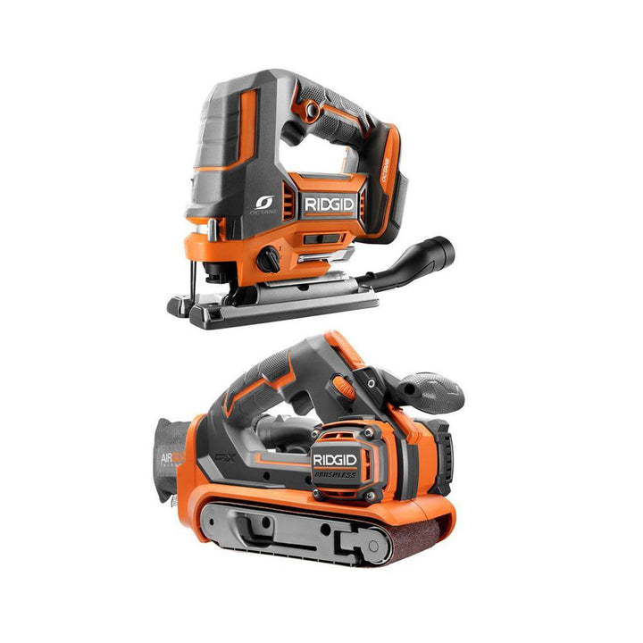 18-Volt Cordless 2-Tool Combo Kit with OCTANE Brushless Jig Saw and Brushless 3 in. x 18 in. Belt Sander (Tools Only) - Super Arbor