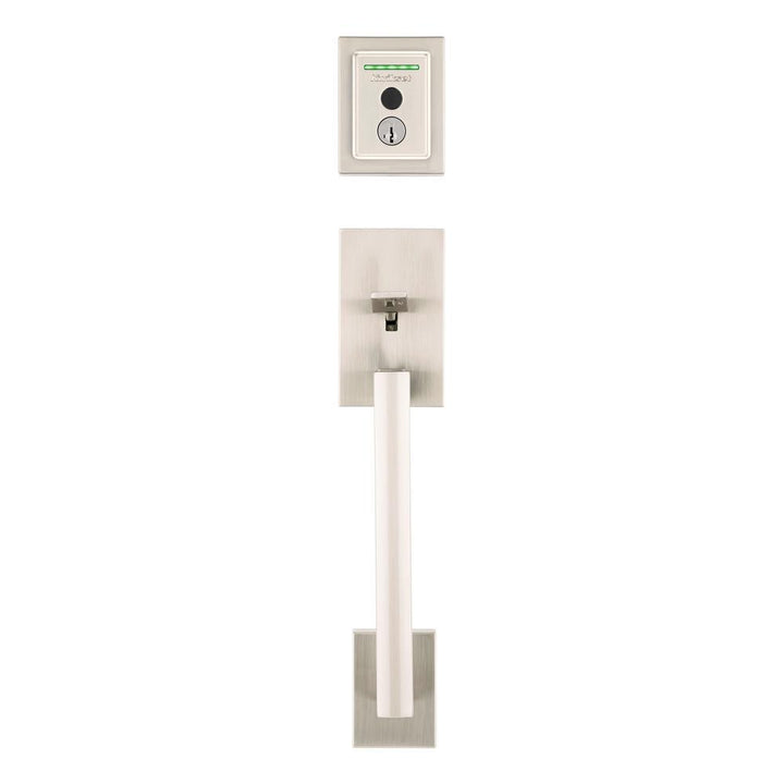 Halo Touch Satin Nickel CNT Fingerprint WiFi Elec Smart Lock Deadbolt Feat SmartKey Security with San Clemente Handleset - Super Arbor