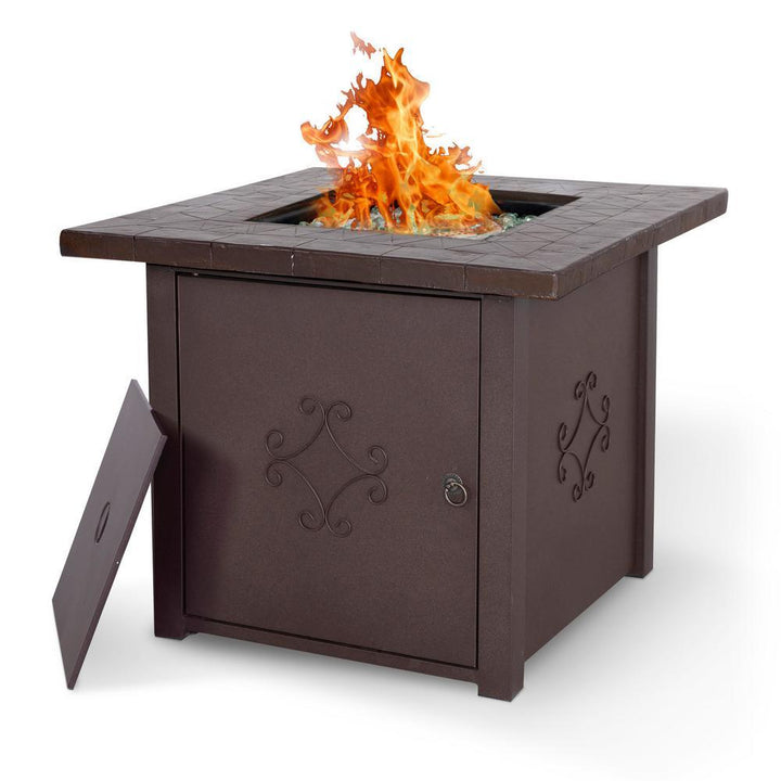 30 in. Square Outdoor Propane Gas Fire Pit Table 50000 BTU - Super Arbor