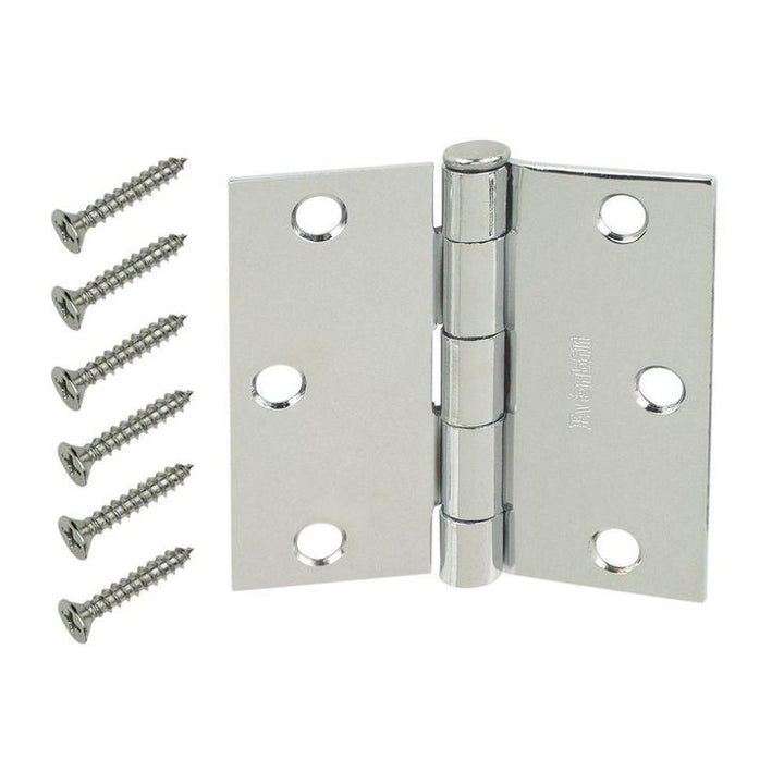 3 in. Chrome Square Corner Door Hinge