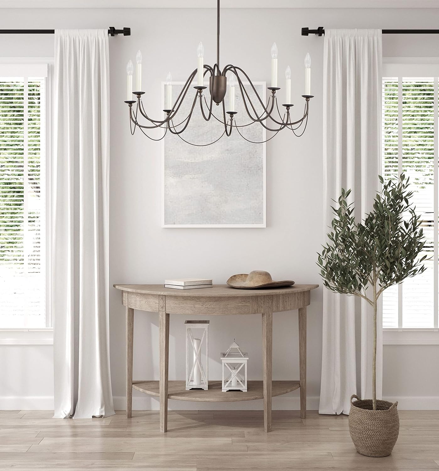 Maxim Lighting Plumette 8-Light Gold Leaf Chandelier, 28"L x 36"W x 30"H