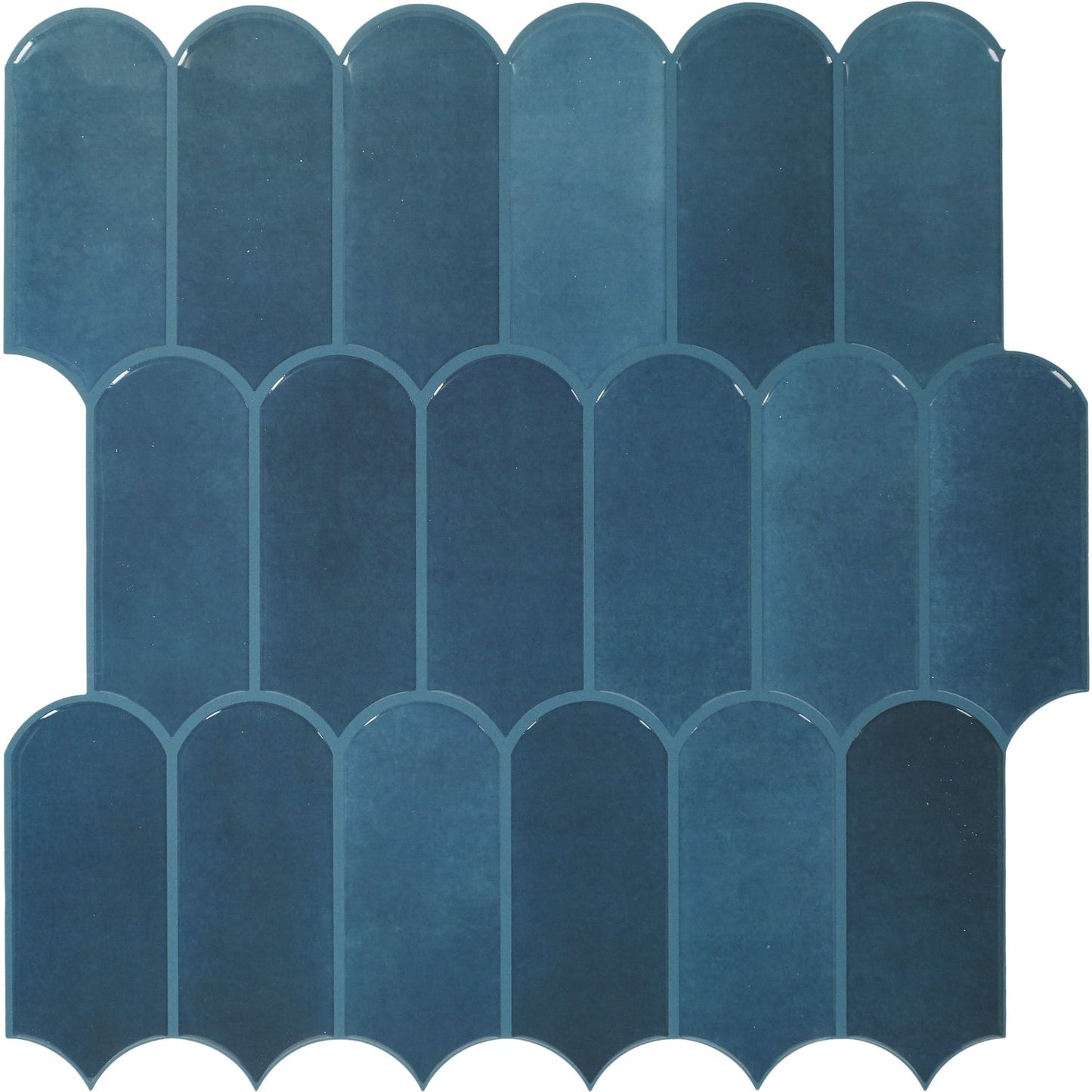 Daltile Smart Stick Ocean Blue 11-in x 11-in Glossy PVC Picket Peel and stick Mosaic Wall Tile product image