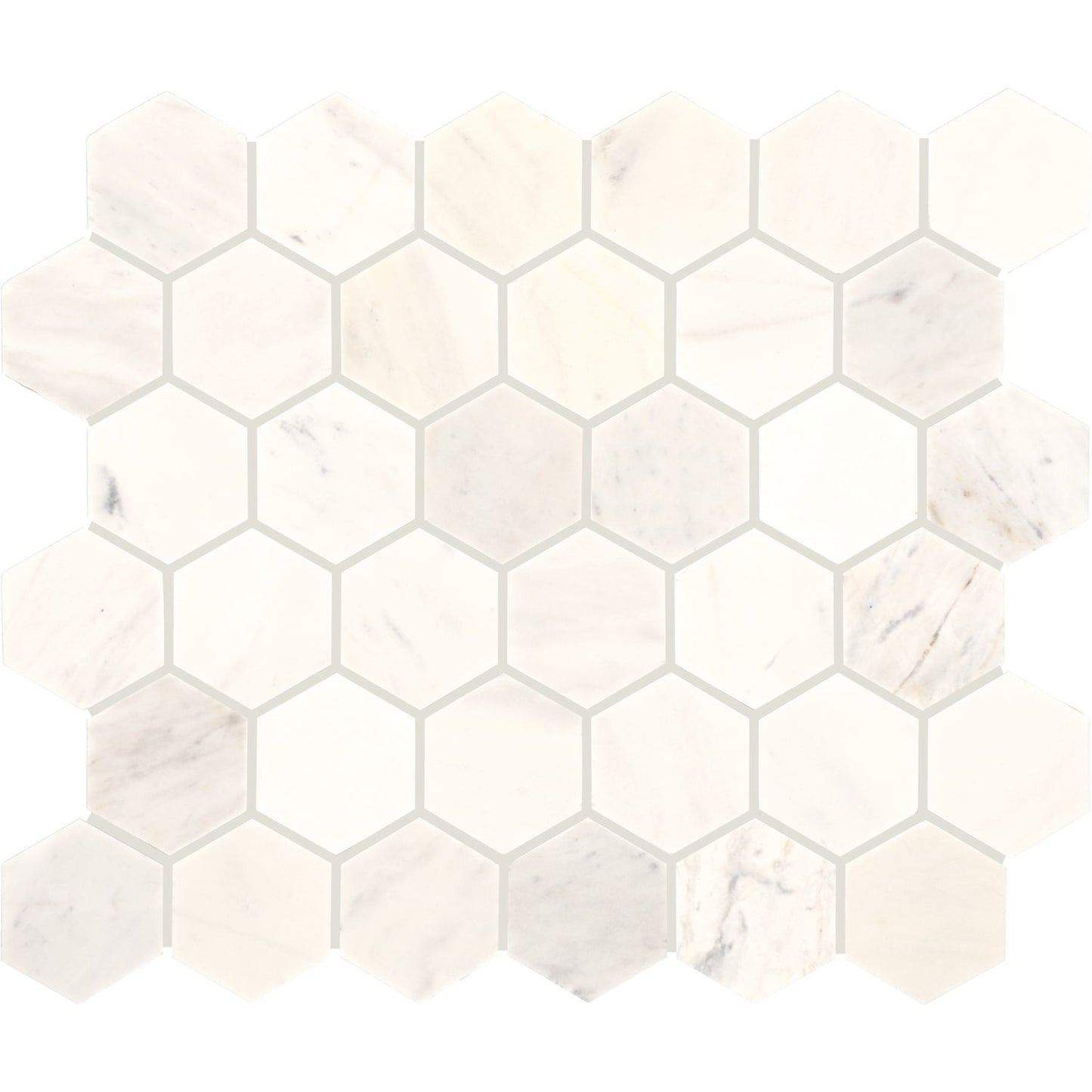 Daltile Genuine Stone Linen Drift 11-in x 12-in Honed Natural stone Marble Marble look Hexagon Mosaic Floor and Wall Tile product image