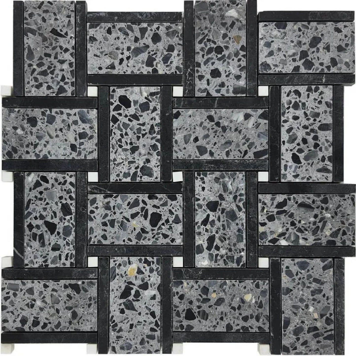 Apollo Tile Stellare Charcoal Gray, Black 12-in x 12-in Honed Natural stone Marble Mosaic Floor and Wall Tile product image