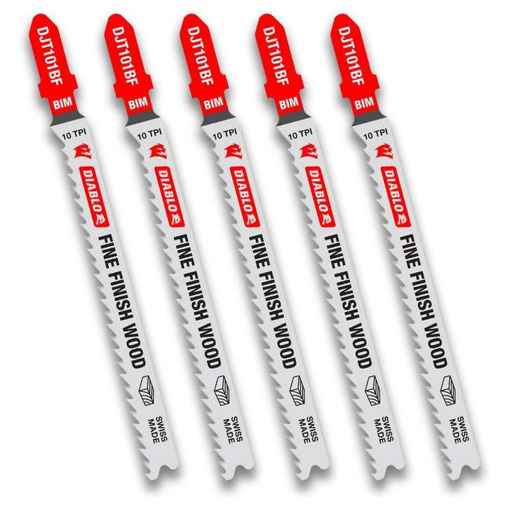 4 in. x 10 TPI Fine Finish Bi-Metal Jigsaw Blade (5-Pack) - Super Arbor
